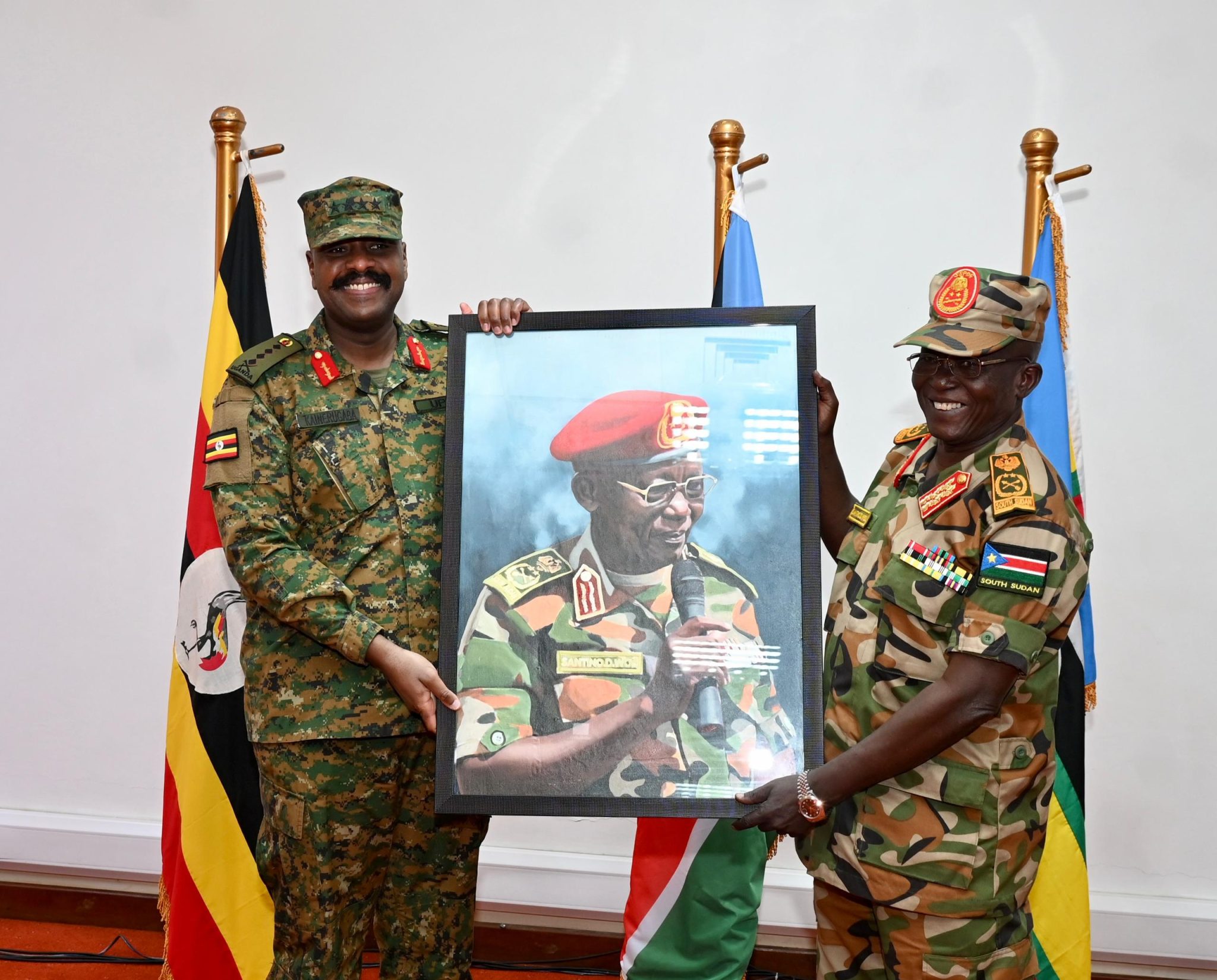 Gen Kainerugaba Discusses Security Cooperation With His South Sudan Counterpart.